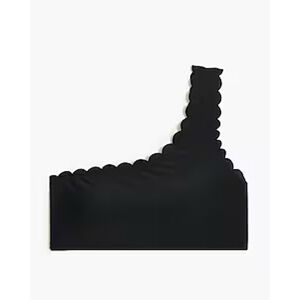 NWT J. Crew Factory Scalloped one-shoulder bikini top size large black BP345